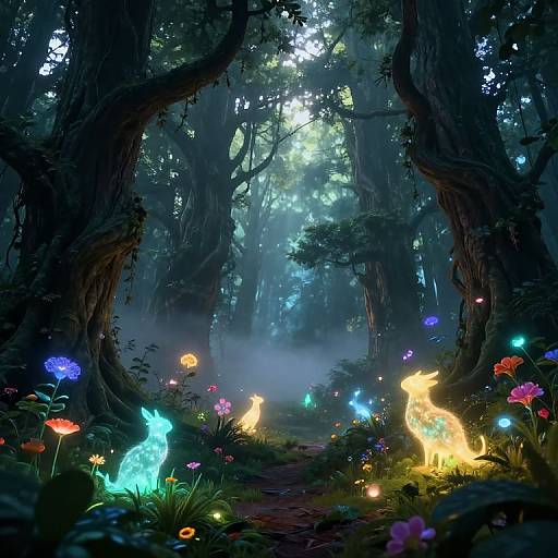 Enchanted Glowing Fantasy Forest