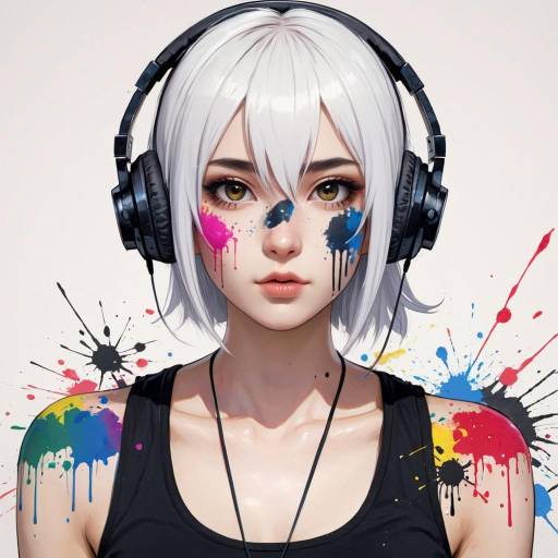Portrait of a Girl with Paint Splatter