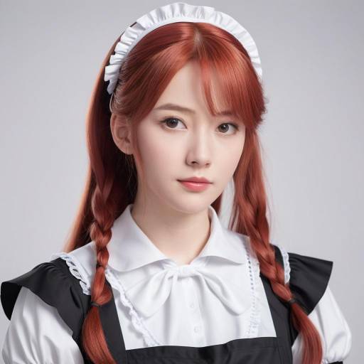 Young Woman in Classic Maid Outfit