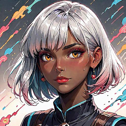 Elegant Anime Noblewoman with Silver Hair