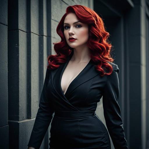 Elegant Woman in Vintage Film Noir Style
