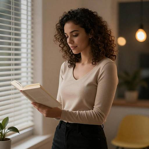 Nighttime Reading by the Window