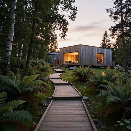 Nordic Summer Night Wooden Path