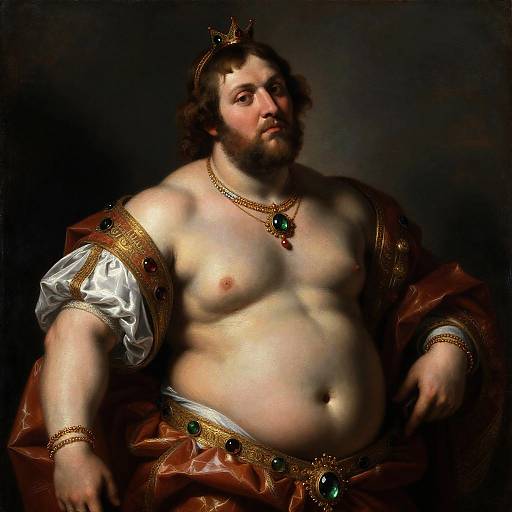 Renaissance Heavyset Portrait Oil Painting