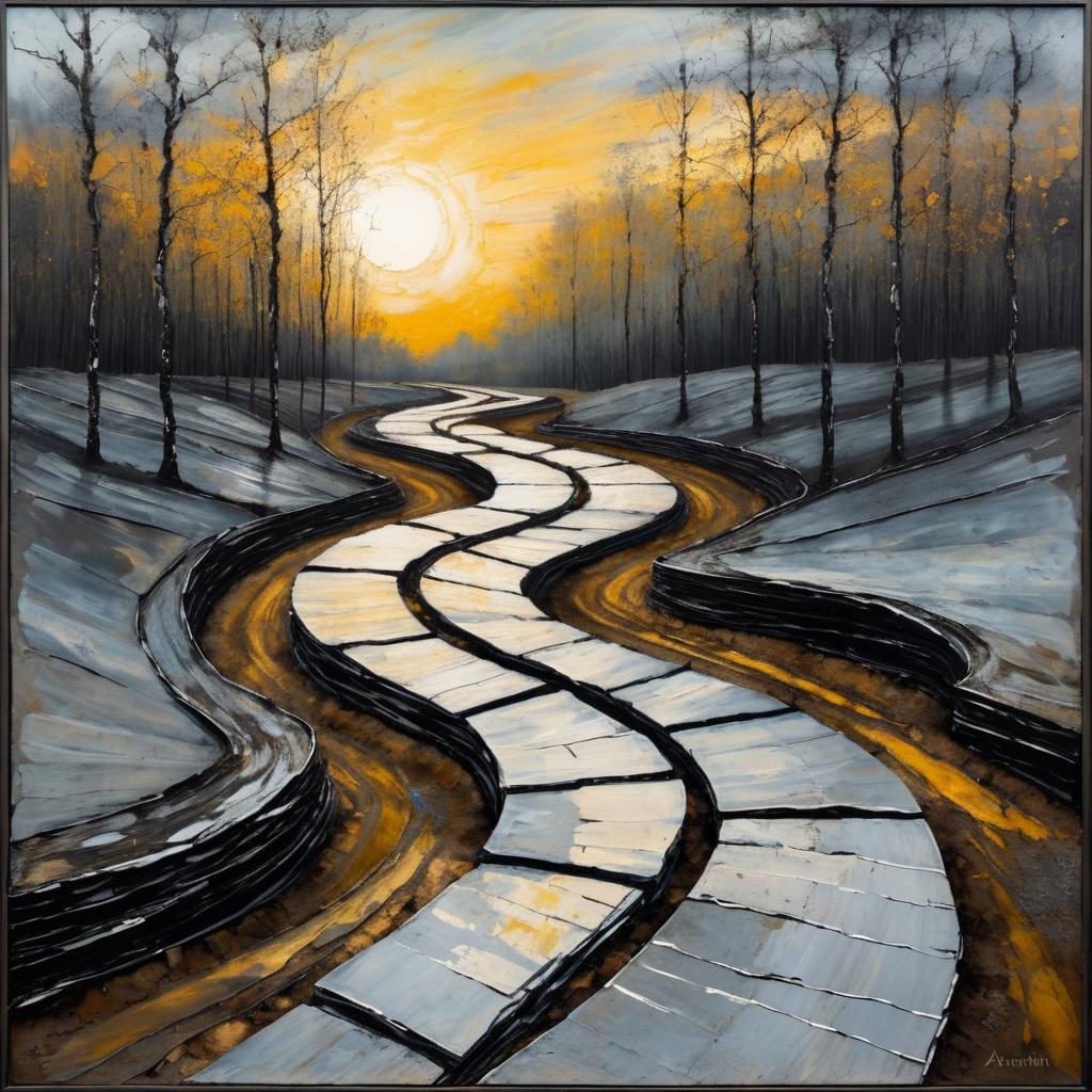 Expressionist Pathway with Backlighting Effects