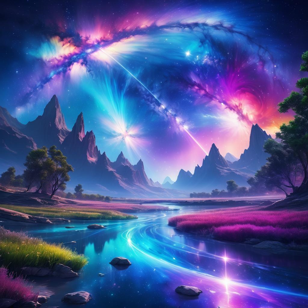 Galactic Center River Landscape Art