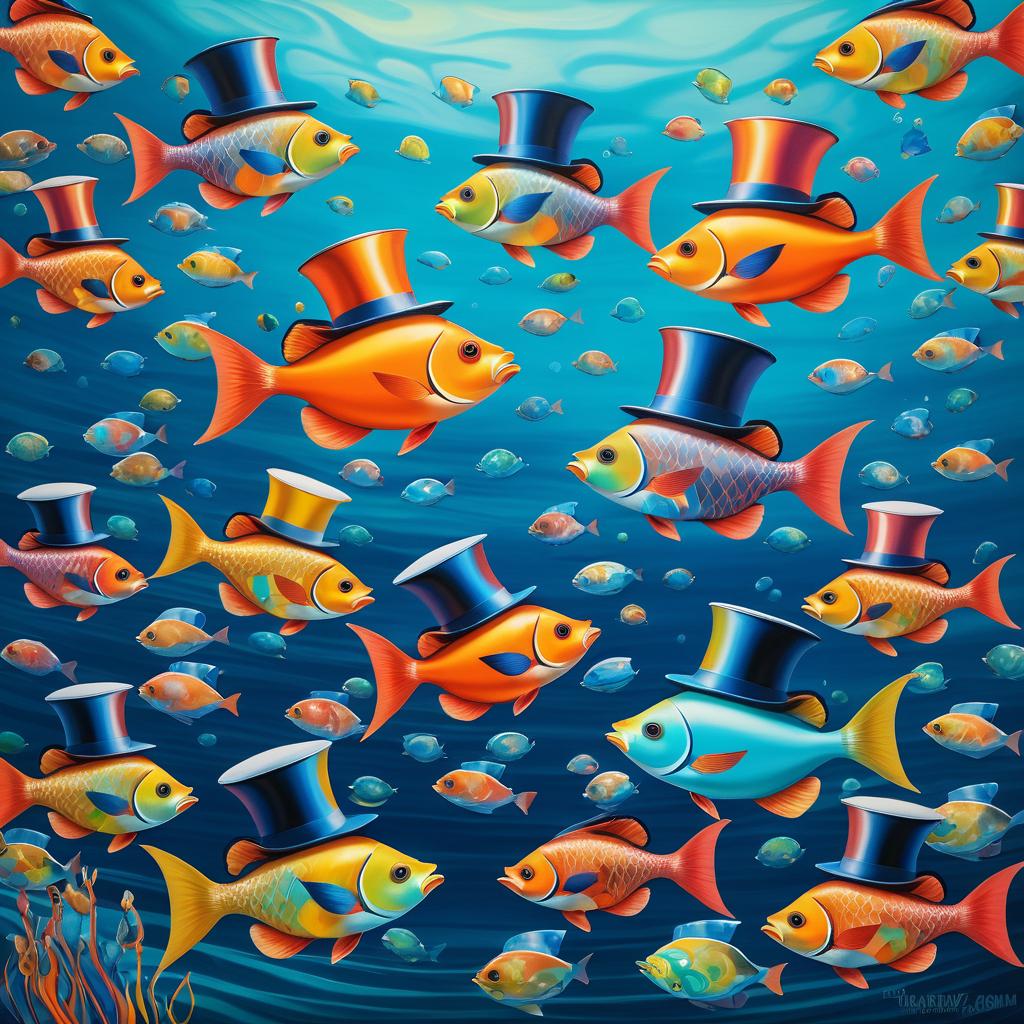 Whimsical Carnival of Floating Fish