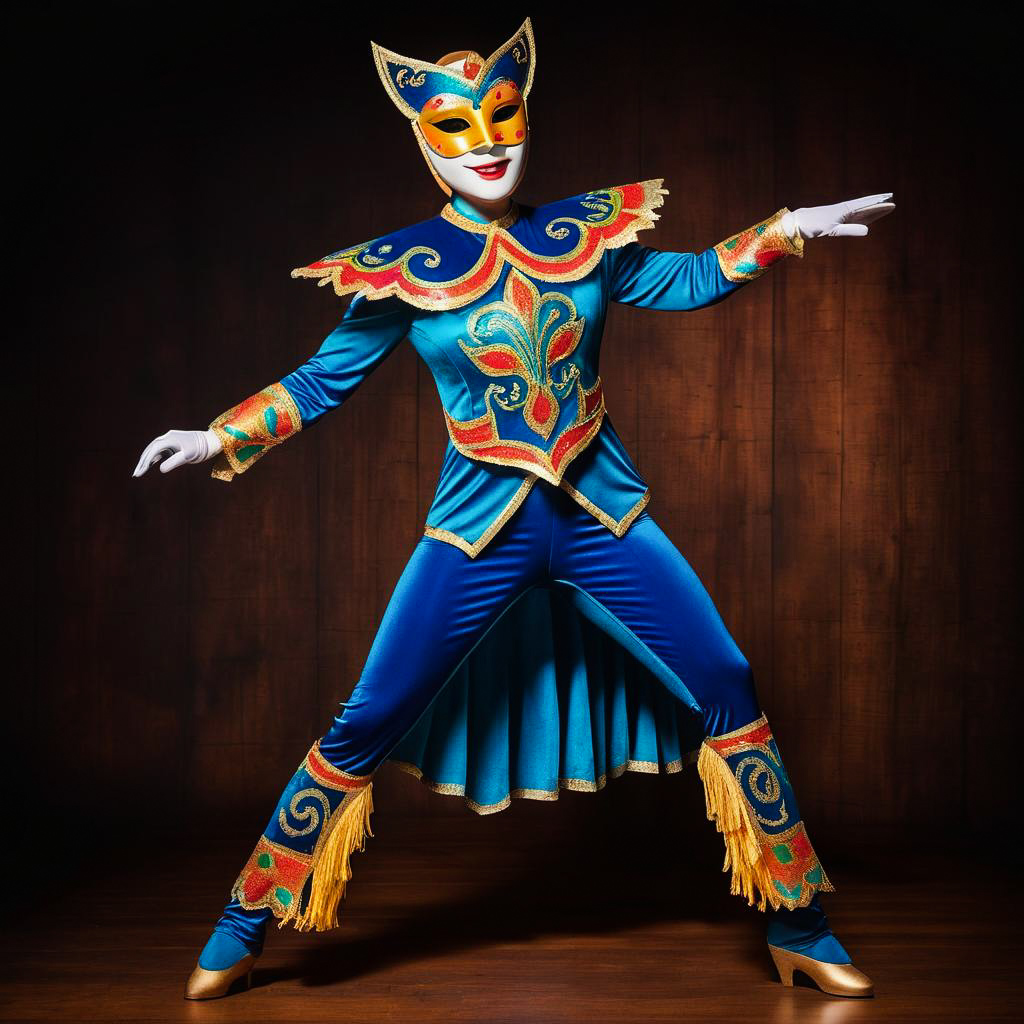 Cheerful Dancer in Vibrant Costume