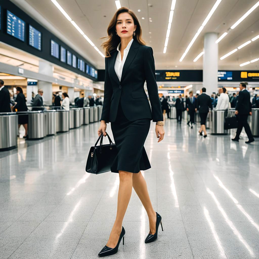 Confident Businesswoman at Airport Terminal