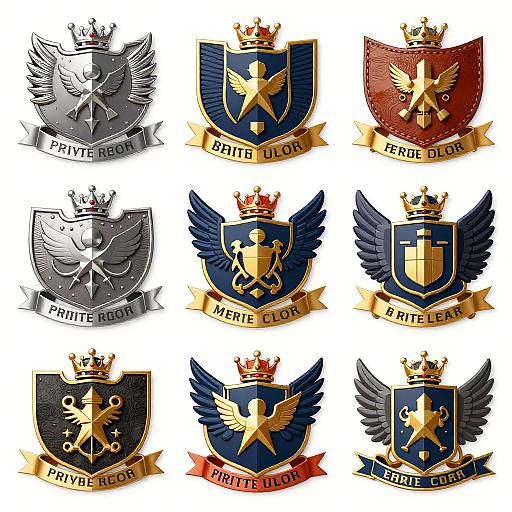 Digital illustration of nine 