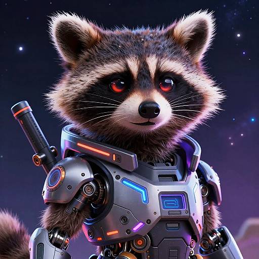 Cybernetic Raccoon with Space Gear