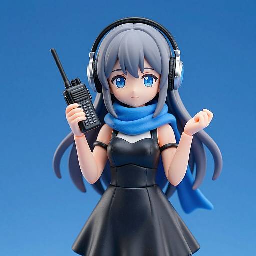 Photorealistic Chibi Girl with Walkie-Talkie