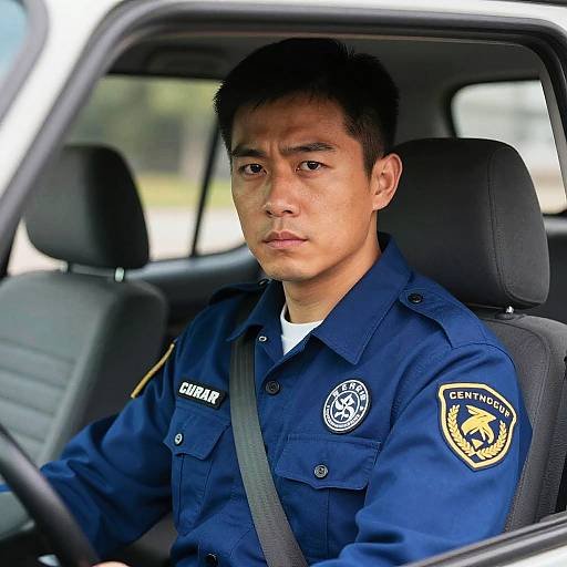 Cinematic Portrait of a Serious Driver