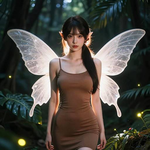 Enchanting Fairy Portrait in Rainforest