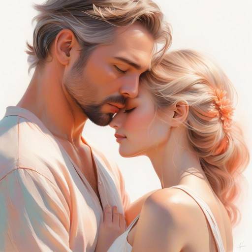 Tender Embrace in Soft Pastel Art