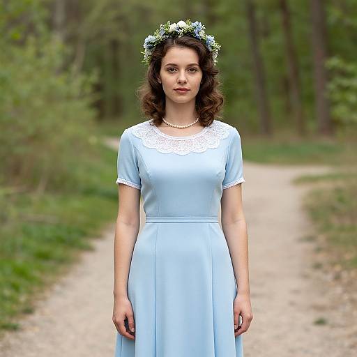 1960s Woman in Pastel Dress Portrait