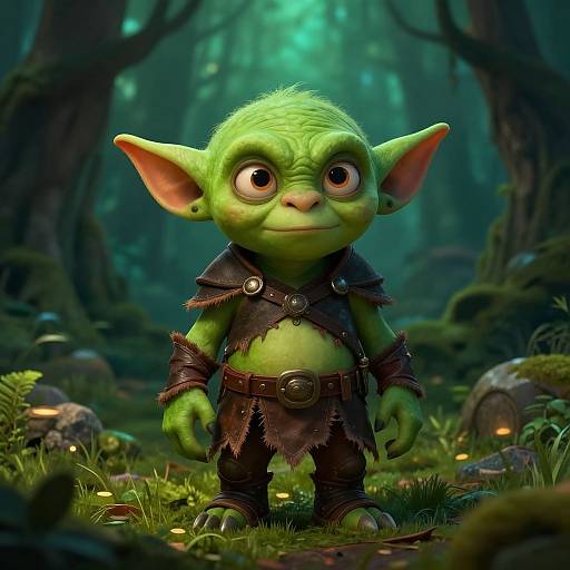 Young Goblin in Mystical Forest