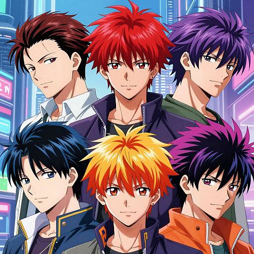 Vibrant Male Anime Hairstyles