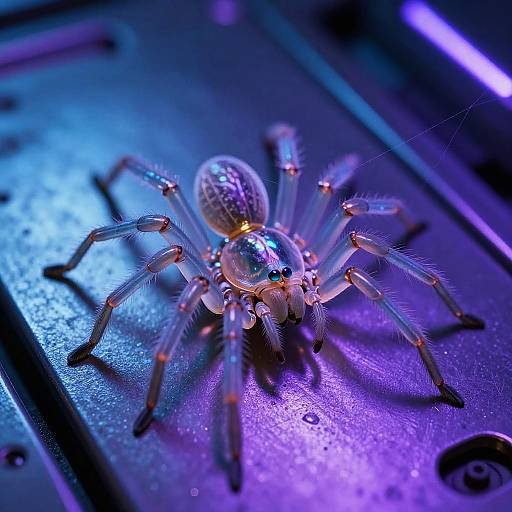 Cyberpunk Arachnid on Neon Surface