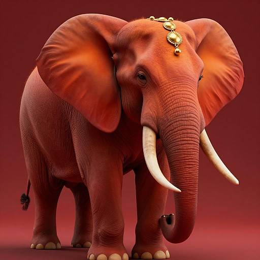 Elegant Gradient Elephant Portrait in Detail