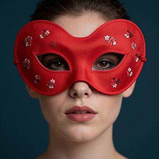 Woman with Floral Heart Mask