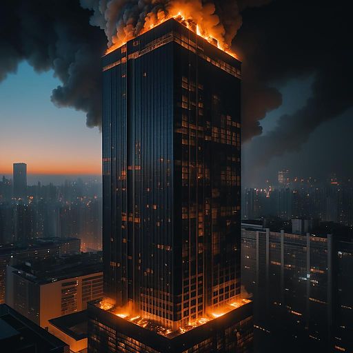 Nighttime Skyscraper Fire in Ultra HD Nighttime Skyscraper Fire in Ultra HD
