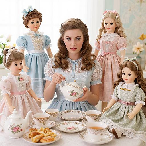 Vintage 1950s Tea Party Scene