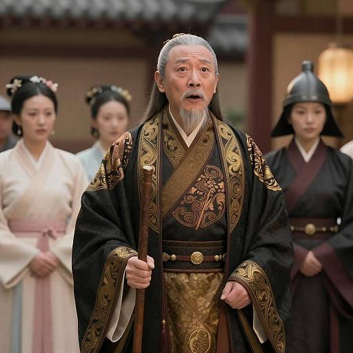 Surprised Elder in Traditional Chinese Setting