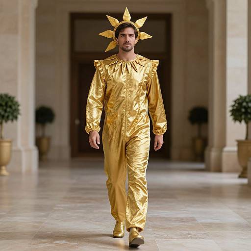 Man in Gold Sun Costume