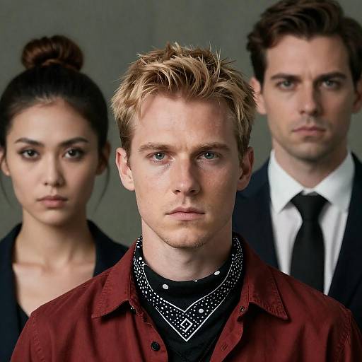 Close-Up Portrait of Three Diverse Individuals