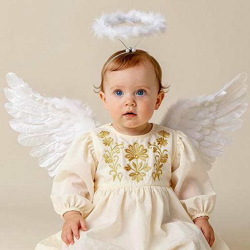 Photorealistic Baby Angel Costume Portrait