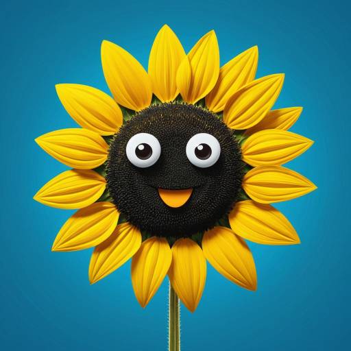 Happy Sunflower Cartoon Character