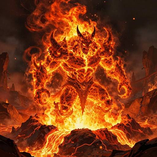 Ragnaros Erupting from Fiery Crater