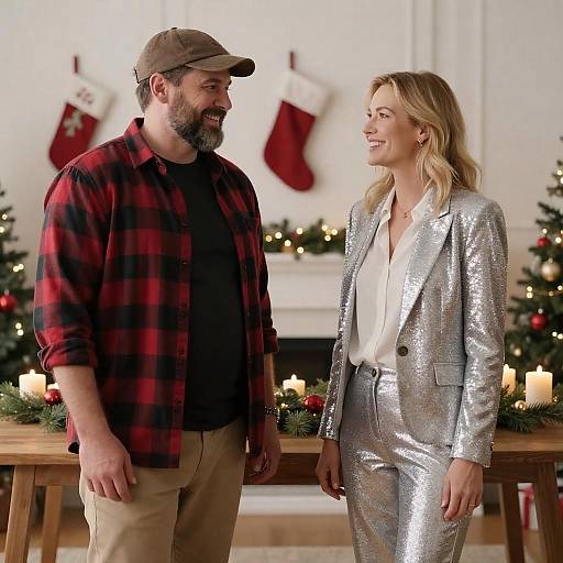 Festive Gathering of Two Smiling Friends