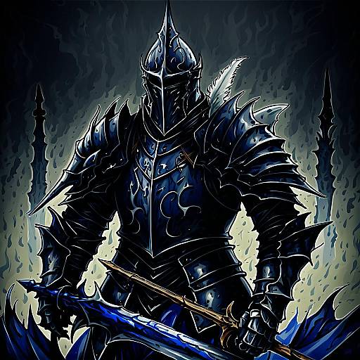 Illustration of Artorias the abysswalker, dark souls (series) in the style of Youmu-kun