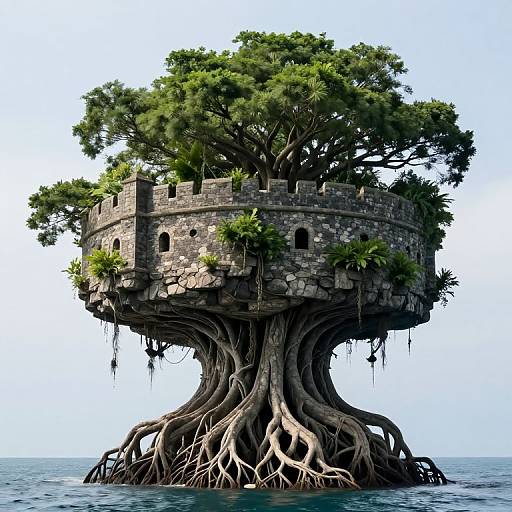Majestic Fortress on Inverted Tree