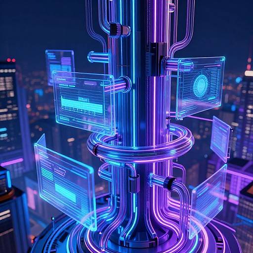 Futuristic Cyberpunk Digital Interface