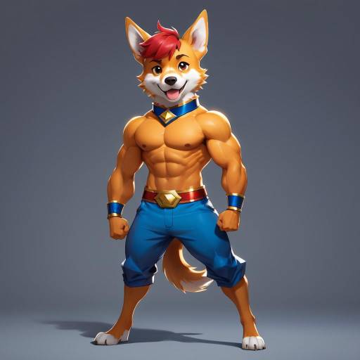 Muscular Young Man with Animal Features Muscular Young Man with Animal Features