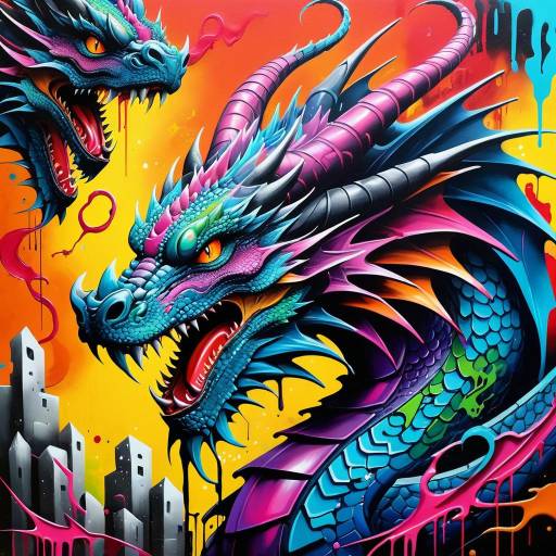 Vivid Dragon Graffiti Art in Acrylics Vivid Dragon Graffiti Art in Acrylics