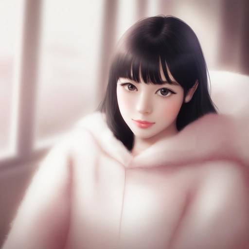 Cozy Evening Girl in Oversized Hoodie