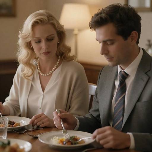 Intimate Dining Scene with Elegant Attire