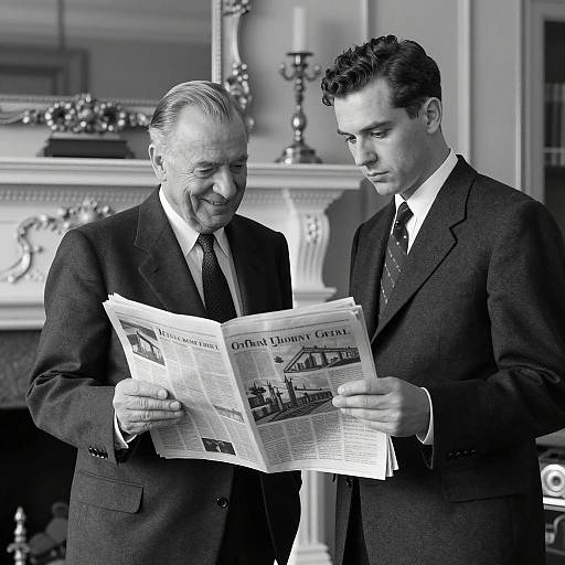 Elegant Black-and-White Portrait of Two Men
