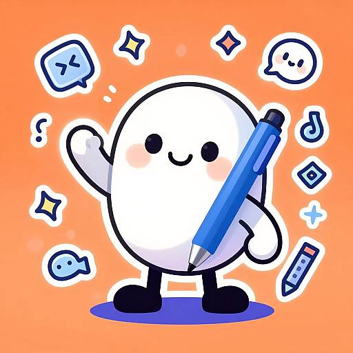 Playful Doodle AI Character Illustration