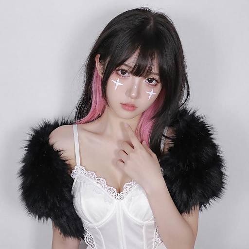 Anime Girl with Star Face Markings