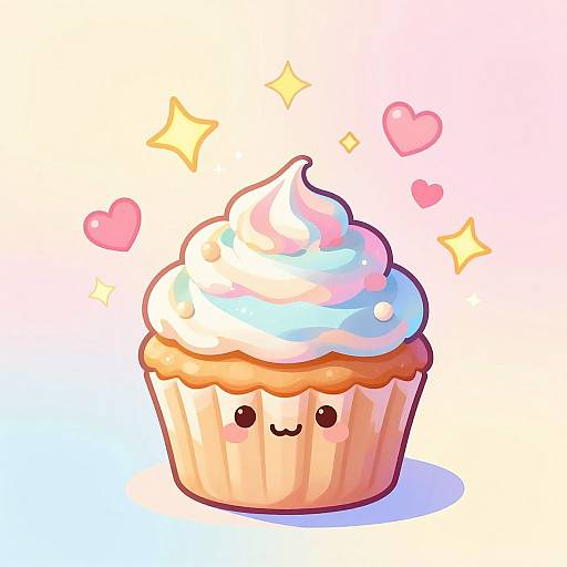 Kawaii Sparkling Cupcake Delight