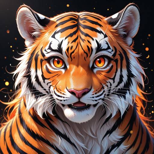 Vibrant Cartoon Tiger Illustration