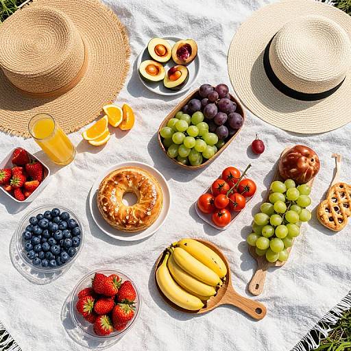 Outdoor Picnic Flat Lay Arrangement