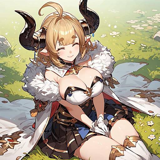 Blonde Anime Girl in Fantasy Attire