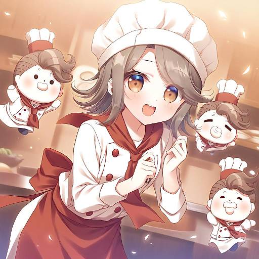 Illustration of Hanamura teruteru, danganronpa (series) in the style of Yukie (peach candy)