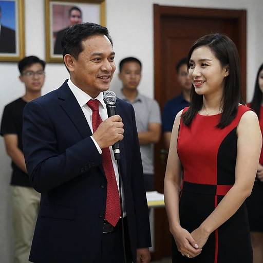 Cheerful Duo in an Indoor Setting